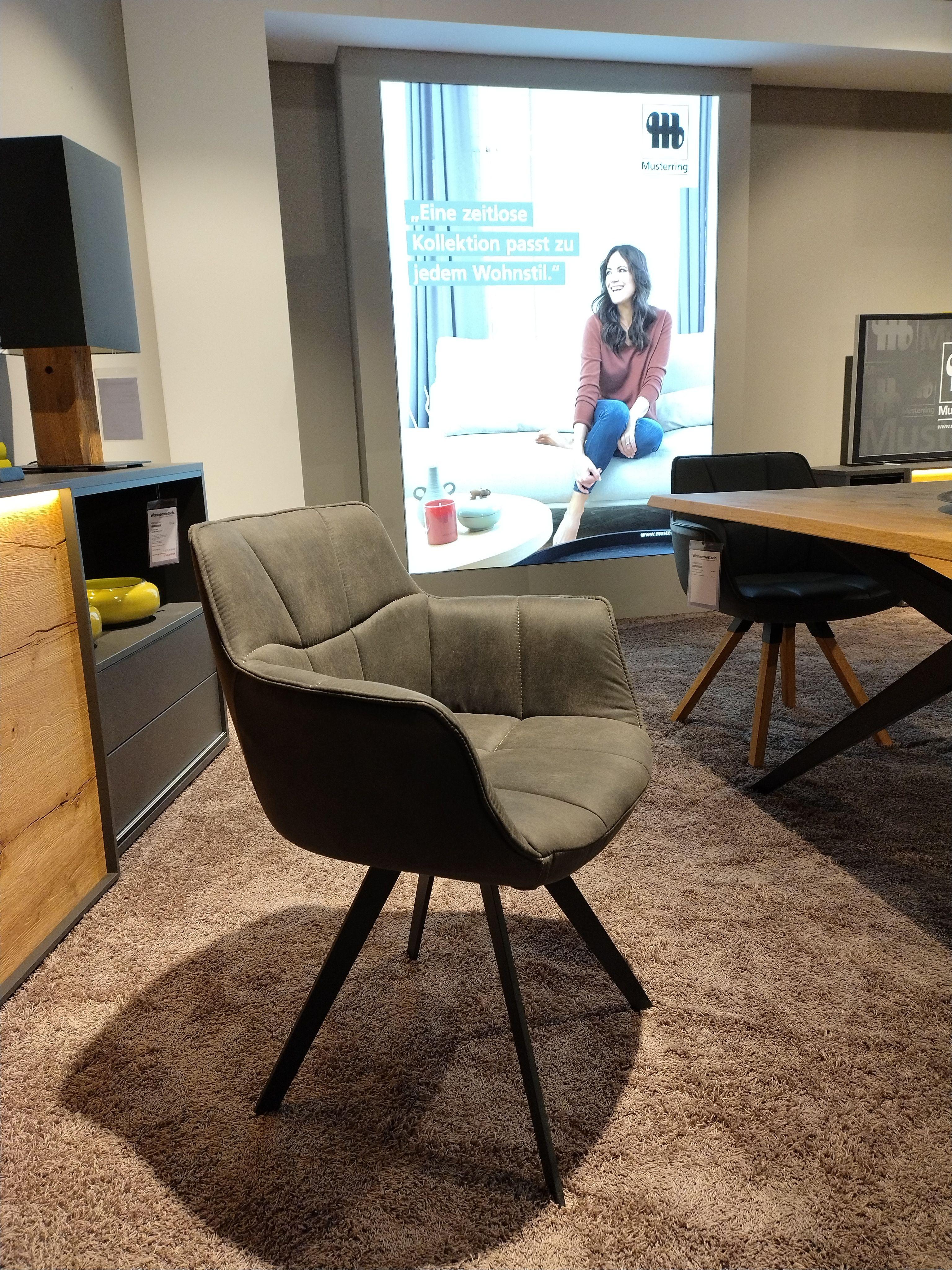 Detailbild Sessel mit Bezug Mikrofaser anthrazit und Metallgestell schwarz