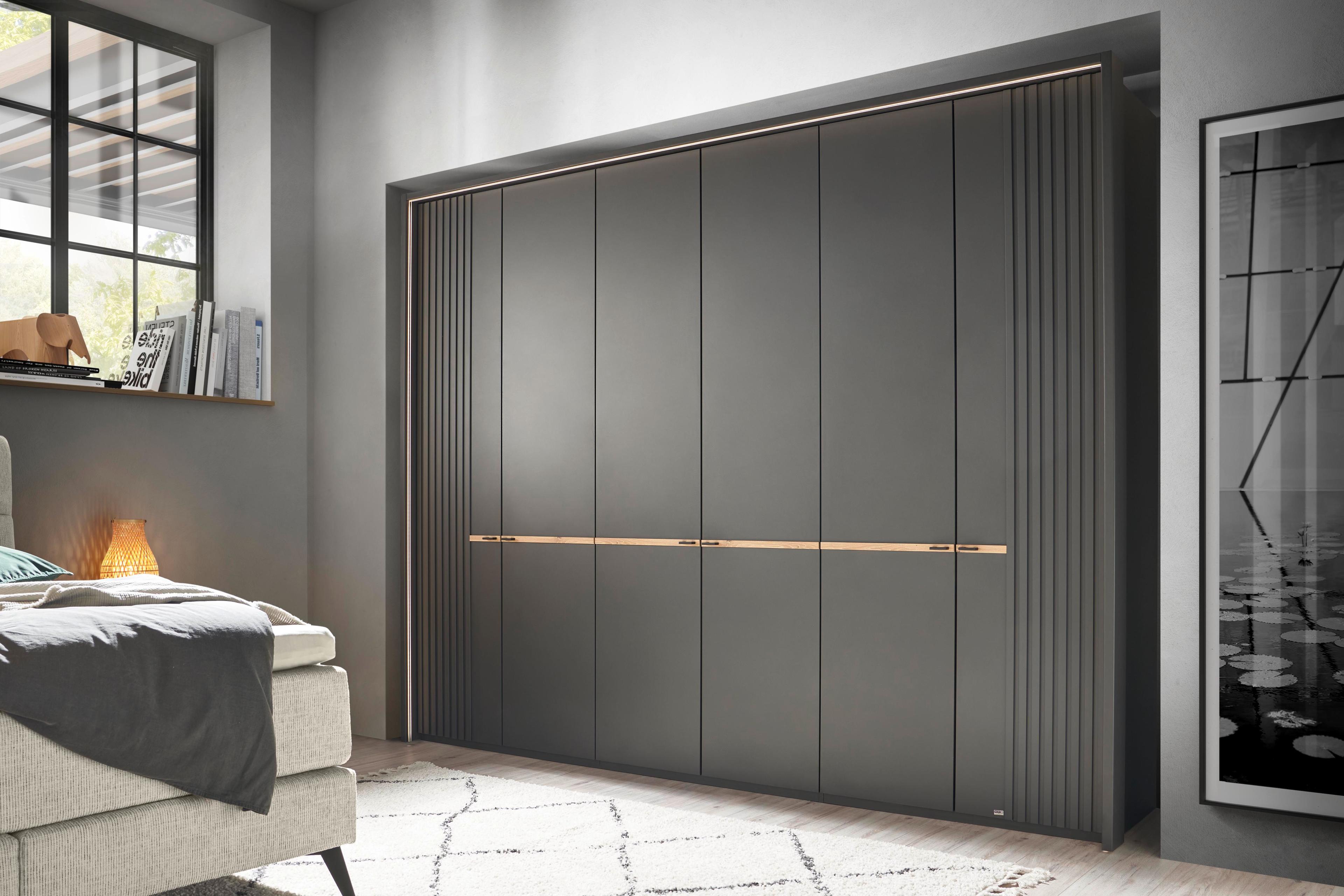 Drehtürenschrank 6-türig, Korpus und Fronten Dekor graphit