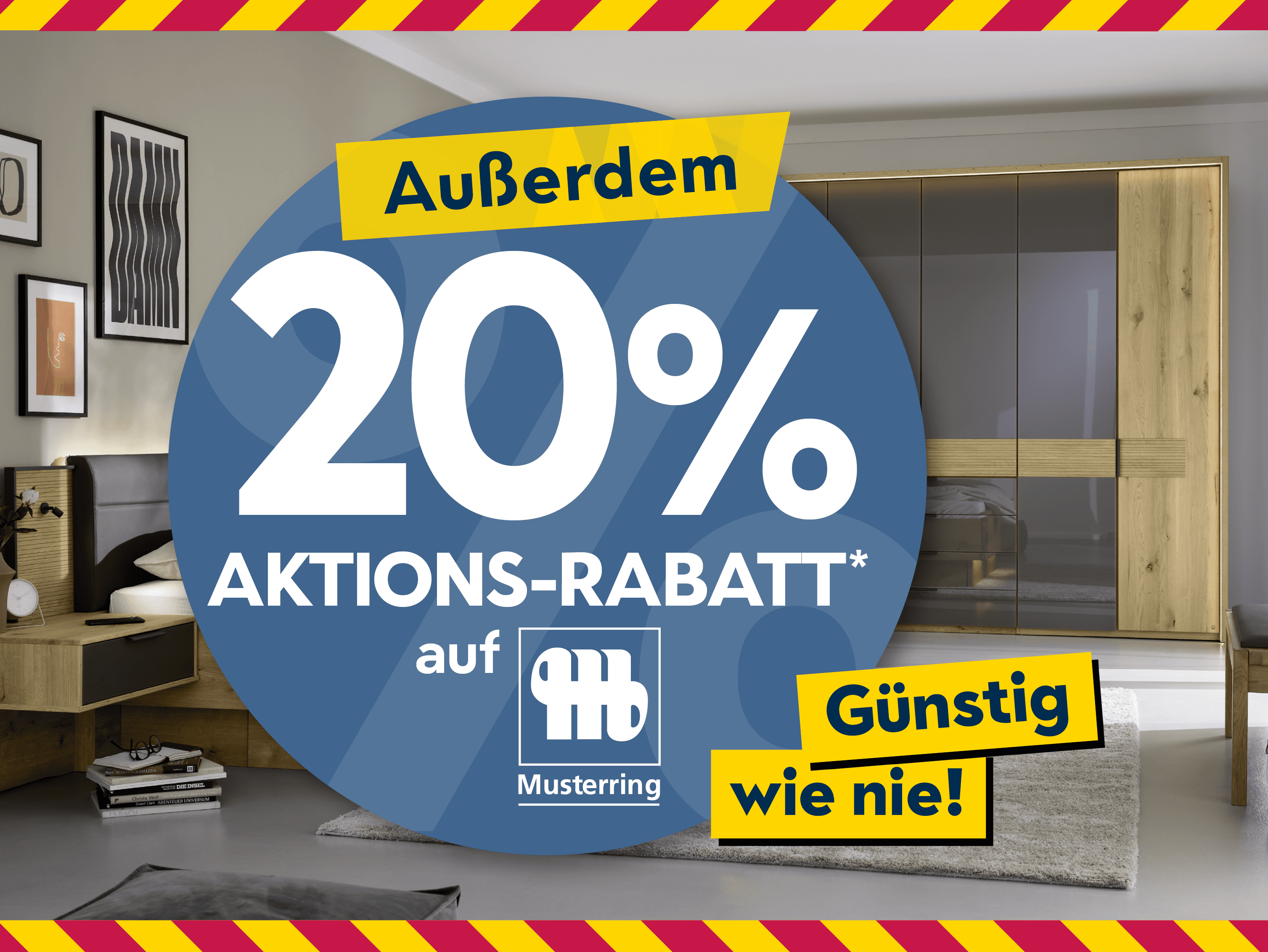 Mega Aktionswochen 2026 mit 20 % Rabatt auf Musterring.