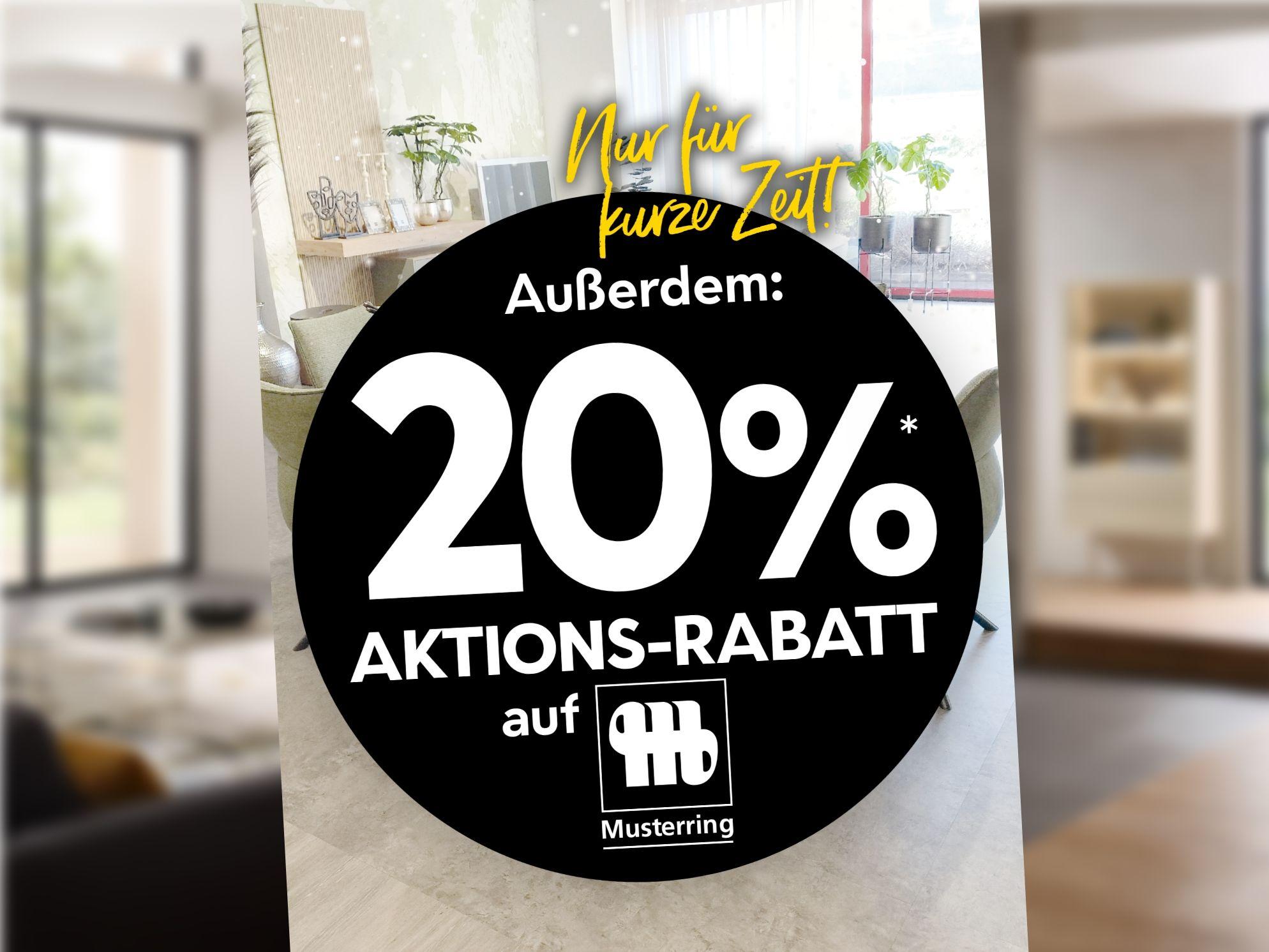 Inventur-Aktion: 20 % Aktions-Rabatt auf Möbel der Marke Musterring.