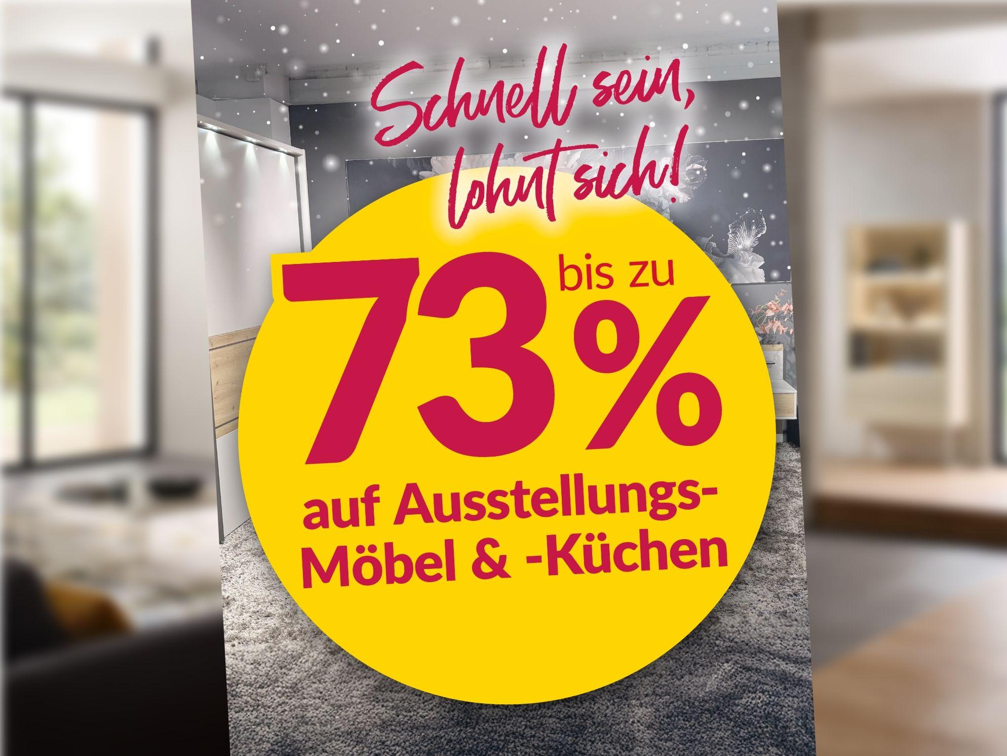 Winter-Inventur Vorteil: Bis zu 73 % Rabatt auf Ausstellungs-Möbel und Küchen.